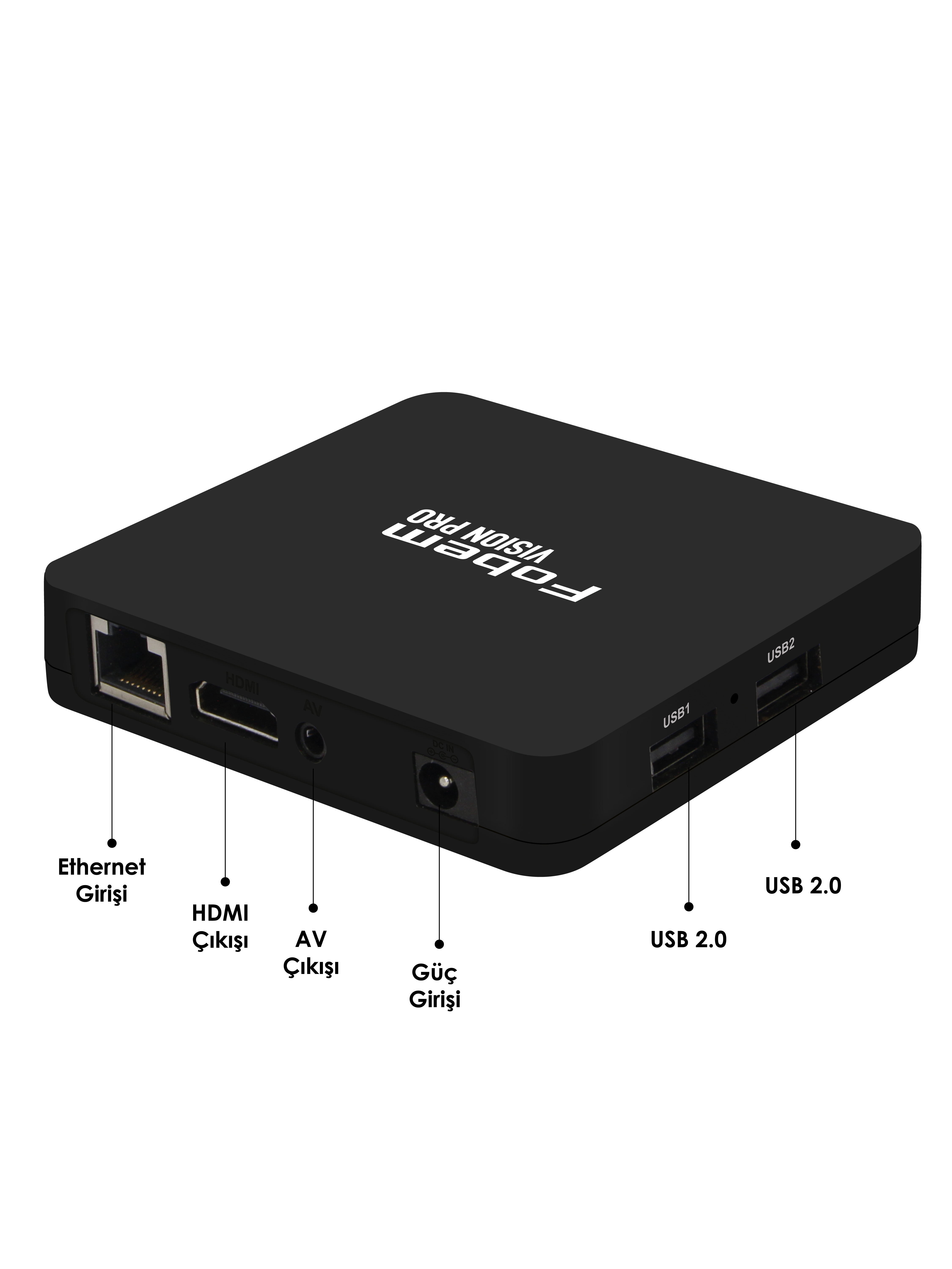 Fobem Vision Pro 6K Android Tv Box Medya Oynatıcı Sesli Komut Bluetooth WiFi 4 Gb Ram 64 Gb Hafıza