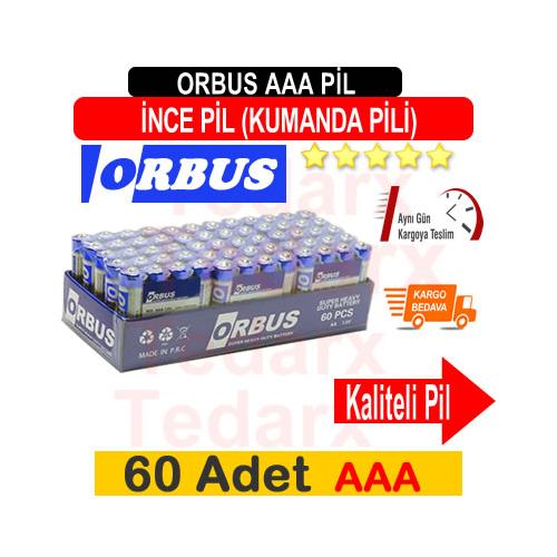Pi̇l Aaa İnce Kalem Pi̇l 1 Paket (60 Adet) Kumanda Pi̇li̇ Orbus Çeli̇k Pi̇l